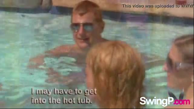 A huge orgasmic experience in the pool
